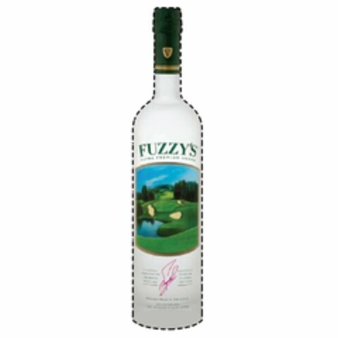 FV FUZZY'S ULTRA PREMIUM VODKA HANDCRAFTED AND BATCH DISTILLED FUZZY ZOELLER CHARCOAL FILTERED TEN TIMES PROUDLY MADE IN THE U.S.A. DISTILLED FROM GRAIN 750 ML - 40% ALCOHOL BY VOLUME - 80 PROOF Logo (USPTO, 23.07.2012)