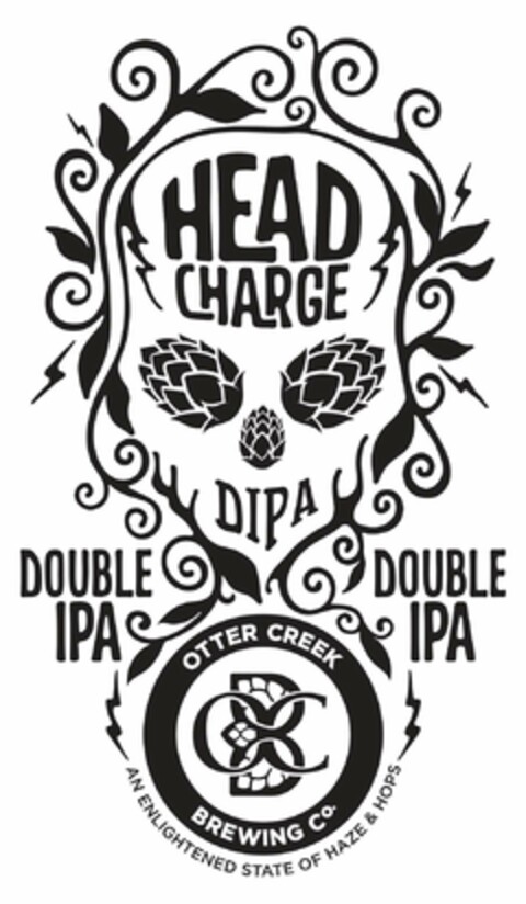 HEAD CHARGE DIPA DOUBLE IPA DOUBLE IPA OTTER CREEK BREWING CO. OCB AN ENLIGHTENED STATE OF HAZE & HOPS Logo (USPTO, 17.10.2017)