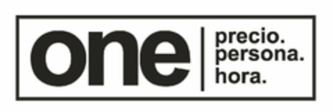 ONE PRECIO. PERSOA. HORA. Logo (USPTO, 02/21/2018)