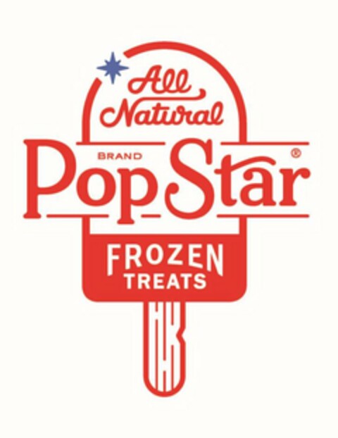 POP STAR BRAND ALL NATURAL FROZEN TREATS Logo (USPTO, 29.10.2018)