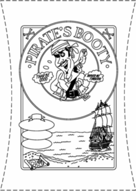 PIRATE'S BOOTY THAR BE GOOD SHIVER ME TIMBERS! Logo (USPTO, 07/17/2012)