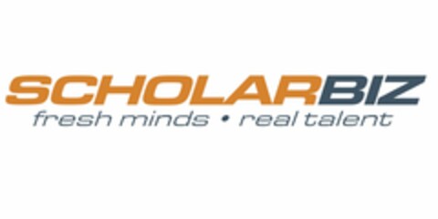 SCHOLARBIZ FRESH MINDS REAL TALENT Logo (USPTO, 11/19/2014)