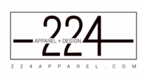 224 APPAREL+ DESIGN 224APPAREL.COM Logo (USPTO, 28.10.2015)