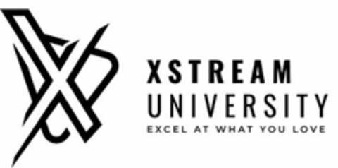 X XSTREAM UNIVERSITY EXCEL AT WHAT YOU LOVE Logo (USPTO, 09/21/2020)