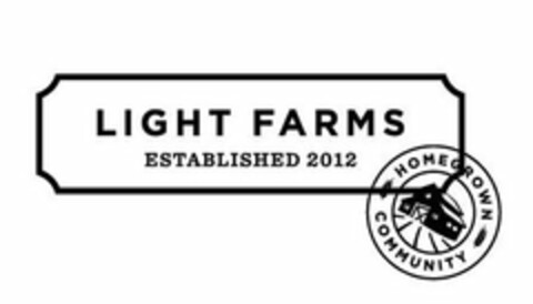 LIGHT FARMS ESTABLISHED 2012 HOMEGROWN COMMUNITY Logo (USPTO, 10.01.2013)