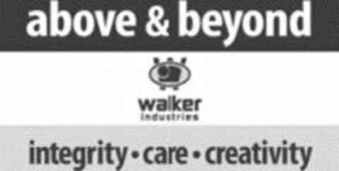 ABOVE & BEYOND W WALKER INDUSTRIES INTEGRITY·CARE·CREATIVITY Logo (USPTO, 17.04.2014)