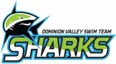 DOMINION VALLEY SWIM TEAM SHARKS Logo (USPTO, 09/25/2019)