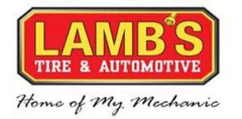 LAMB'S TIRE & AUTOMOTIVE HOME OF MY MECHANIC Logo (USPTO, 18.12.2019)