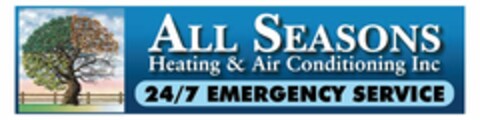 ALL SEASONS HEATING & AIR CONDITIONING 24/7 EMERGENCY SERVICE Logo (USPTO, 14.04.2020)