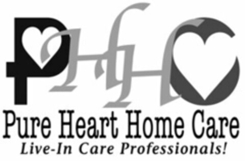 PHHC PURE HEART HOME CARE LIVE-IN CARE PROFESSIONALS! Logo (USPTO, 09/08/2009)