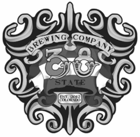 38 STATE BREWING COMPANY EST. 2012 COLORADO Logo (USPTO, 01/17/2014)