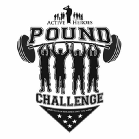 ACTIVE HEROES POUND CHALLENGE ONE VETERAN SUICIDE IS TOO MANY Logo (USPTO, 10/18/2016)