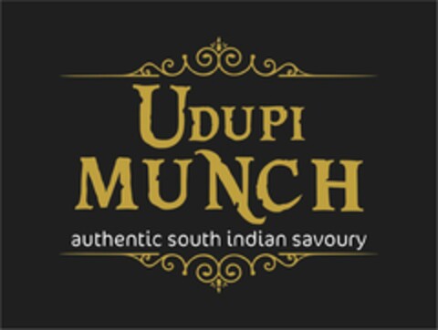 UDUPI MUNCH AUTHENTIC SOUTH INDIAN SAVOURY Logo (USPTO, 08/21/2019)
