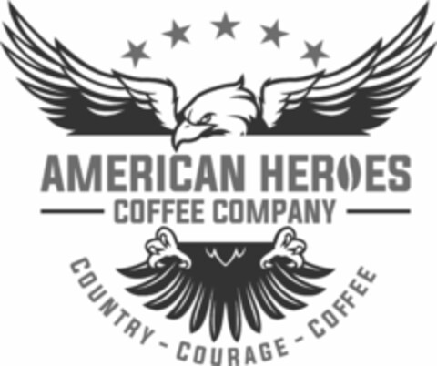 AMERICAN HEROES COFFEE COMPANY COUNTRY - COURAGE - COFFEE Logo (USPTO, 22.07.2020)