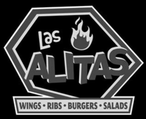 LAS ALITAS WINGS · RIBS · BURGERS · SALADS Logo (USPTO, 06/23/2011)