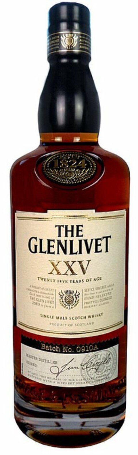 THE GLENLIVET XXV TWENTY FIVE YEARS OF AGE Logo (USPTO, 21.01.2013)