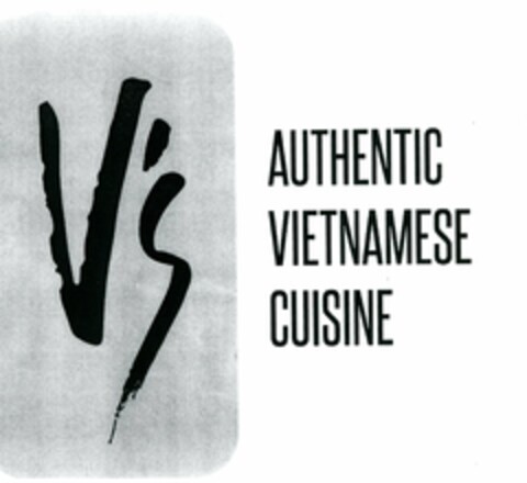 V'S AUTHENTIC VIETNAMESE CUISINE Logo (USPTO, 07/15/2016)