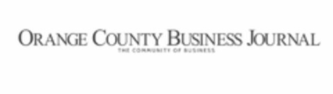 ORANGE COUNTY BUSINESS JOURNAL THE COMMUNITY OF BUSINESS Logo (USPTO, 28.11.2017)