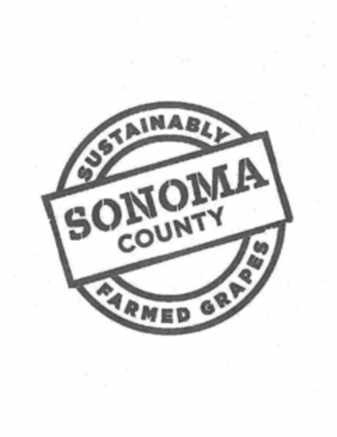 SUSTAINABLY SONOMA COUNTY FARMED GRAPES Logo (USPTO, 05/23/2018)