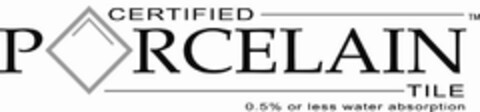 CERTIFIED P RCELAIN TILE 0.5% OR LESS WATER ABSORPTION Logo (USPTO, 04/29/2009)