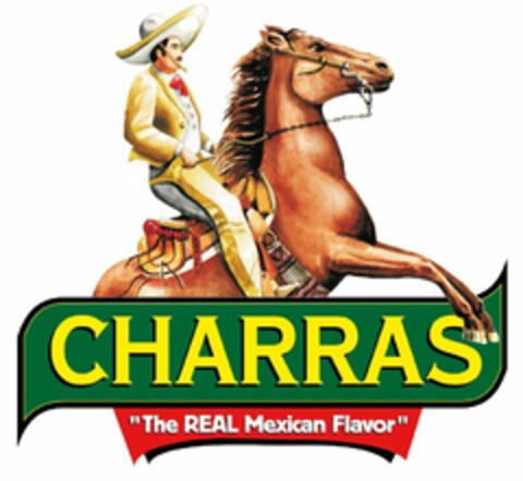 CHARRAS "THE REAL MEXICAN FLAVOR" Logo (USPTO, 16.12.2009)