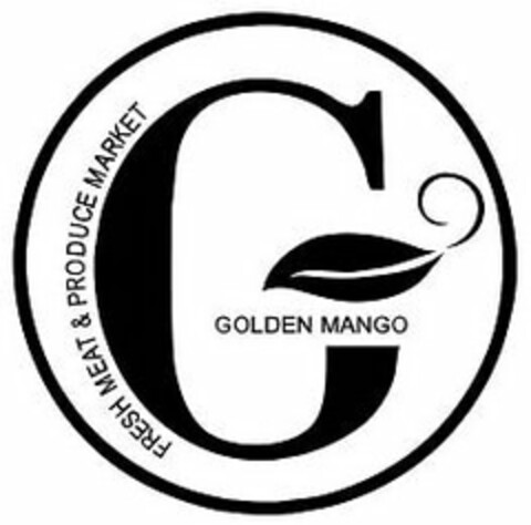 G GOLDEN MANGO FRESH MEAT & PRODUCE MARKET Logo (USPTO, 29.07.2010)