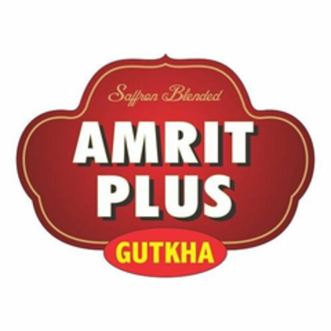 AMRIT PLUS SAFFRON BLENDED GUTKHA Logo (USPTO, 09/24/2013)