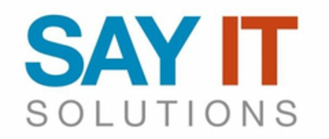 SAY IT SOLUTIONS Logo (USPTO, 16.08.2017)
