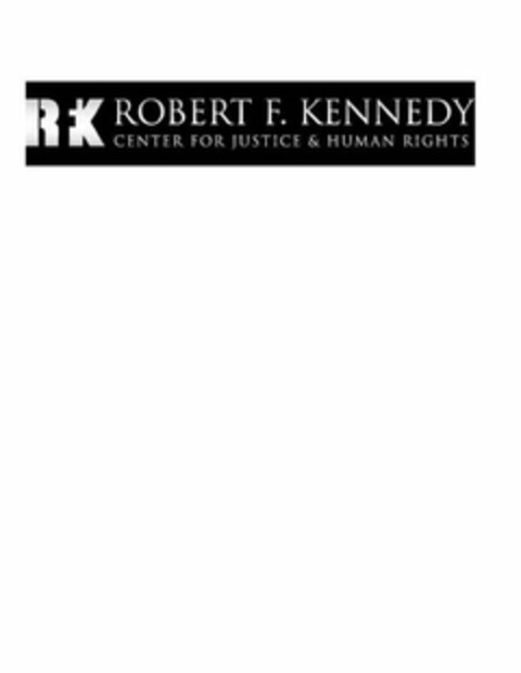 RFK ROBERT F. KENNEDY CENTER FOR JUSTICE & HUMAN RIGHTS Logo (USPTO, 07/30/2012)