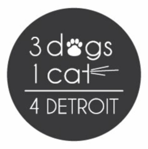 3 DOGS 1 CAT 4 DETROIT Logo (USPTO, 23.08.2012)