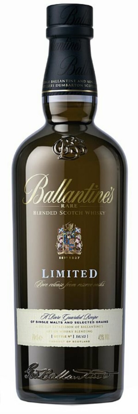 BALLANTINE'S RARE BLENDED SCOTCH WHISKY LIMITED RARE RELEASE FROM RESERVE CASKS GEO BALLANTINE Logo (USPTO, 17.01.2013)