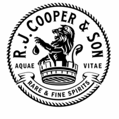 R.J. COOPER & SON AQUAE VITAE RARE & FINE SPIRITS Logo (USPTO, 22.05.2014)