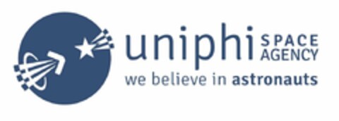 UNIPHI SPACE AGENCY WE BELIEVE IN ASTRONAUTS Logo (USPTO, 07/12/2015)