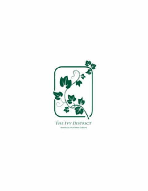 THE IVY DISTRICT AMERICA MODERN GREEN Logo (USPTO, 04.03.2016)