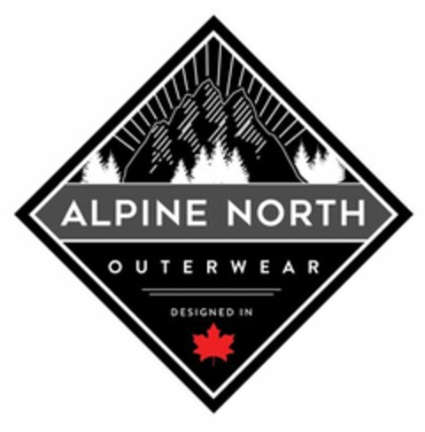 ALPINE NORTH OUTERWEAR DESIGNED IN Logo (USPTO, 02/16/2017)