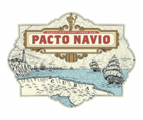 SINGLE DISTILLERY CUBAN RUM PACTO NAVIO CUBA Logo (USPTO, 10.01.2018)