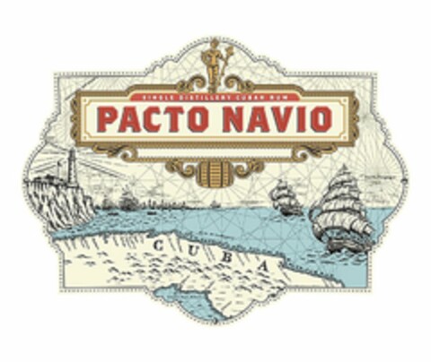 SINGLE DISTILLERY CUBAN RUM PACTO NAVIO CUBA Logo (USPTO, 01/10/2018)