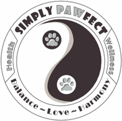 SIMPLY PAWFECT WELLNESS BALANCE ~ LOVE ~ HARMONY HEALTH Logo (USPTO, 06.05.2010)