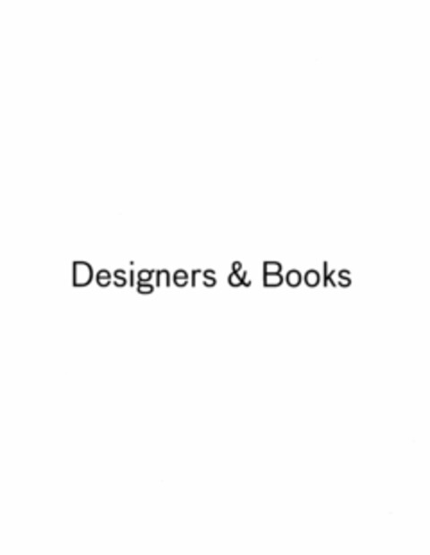DESIGNERS & BOOKS Logo (USPTO, 07.07.2011)