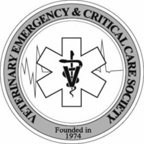 VETERINARY EMERGENCY & CRITICAL CARE SOCIETY FOUNDED IN 1974 V Logo (USPTO, 03/28/2016)