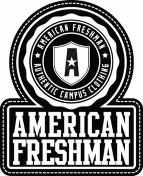 A AMERICAN FRESHMAN AUTHENTIC CAMPUS CLOTHING AMERICAN FRESHMAN Logo (USPTO, 10.01.2017)
