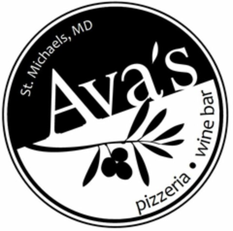 ST. MICHAELS, MD AVA'S PIZZERIA· WINE BAR Logo (USPTO, 07.06.2017)