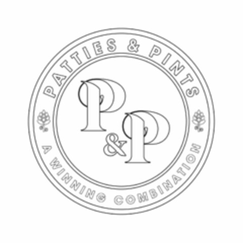 PATTIES & PINTS P&P A WINNING COMBINATION Logo (USPTO, 24.06.2019)