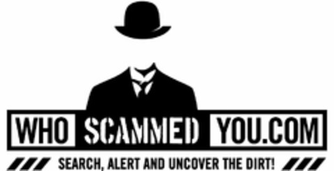 WHOSCAMMEDYOU.COM SEARCH, ALERT AND UNCOVER THE DIRT! Logo (USPTO, 02.09.2009)