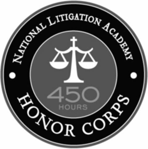 NATIONAL LITIGATION ACADEMY 450 HOURS HONOR CORPS Logo (USPTO, 06.10.2009)