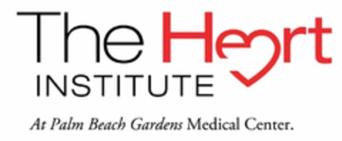 THE HEART INSTITUTE AT PALM BEACH GARDENS MEDICAL CENTER. Logo (USPTO, 10/25/2011)