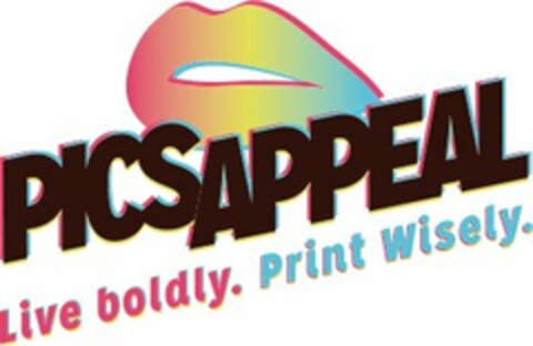 PICSAPPEAL LIVE BOLDLY. PRINT WISELY. Logo (USPTO, 09/18/2015)