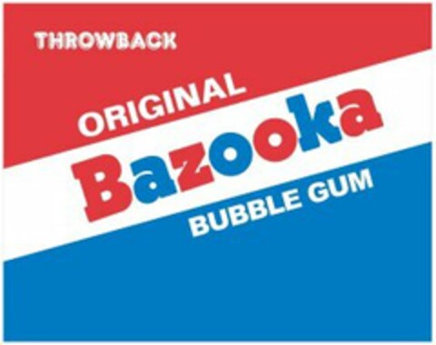 THROWBACK ORIGINAL BAZOOKA  BUBBLE GUM Logo (USPTO, 06/27/2019)