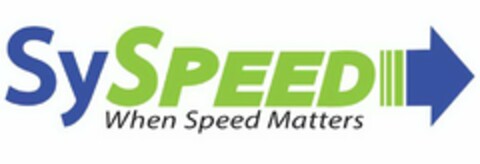 SYSPEED WHEN SPEED MATTERS Logo (USPTO, 14.07.2017)