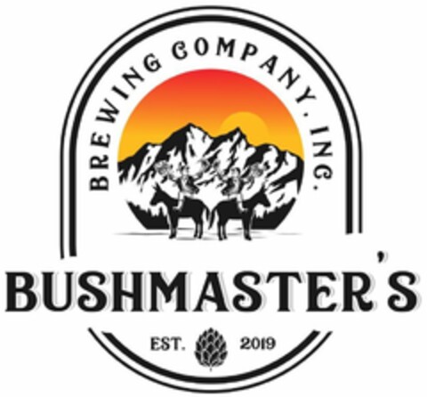 BREWING COMPANY, INC. BUSHMASTER'S EST. 2019 Logo (USPTO, 11/06/2019)